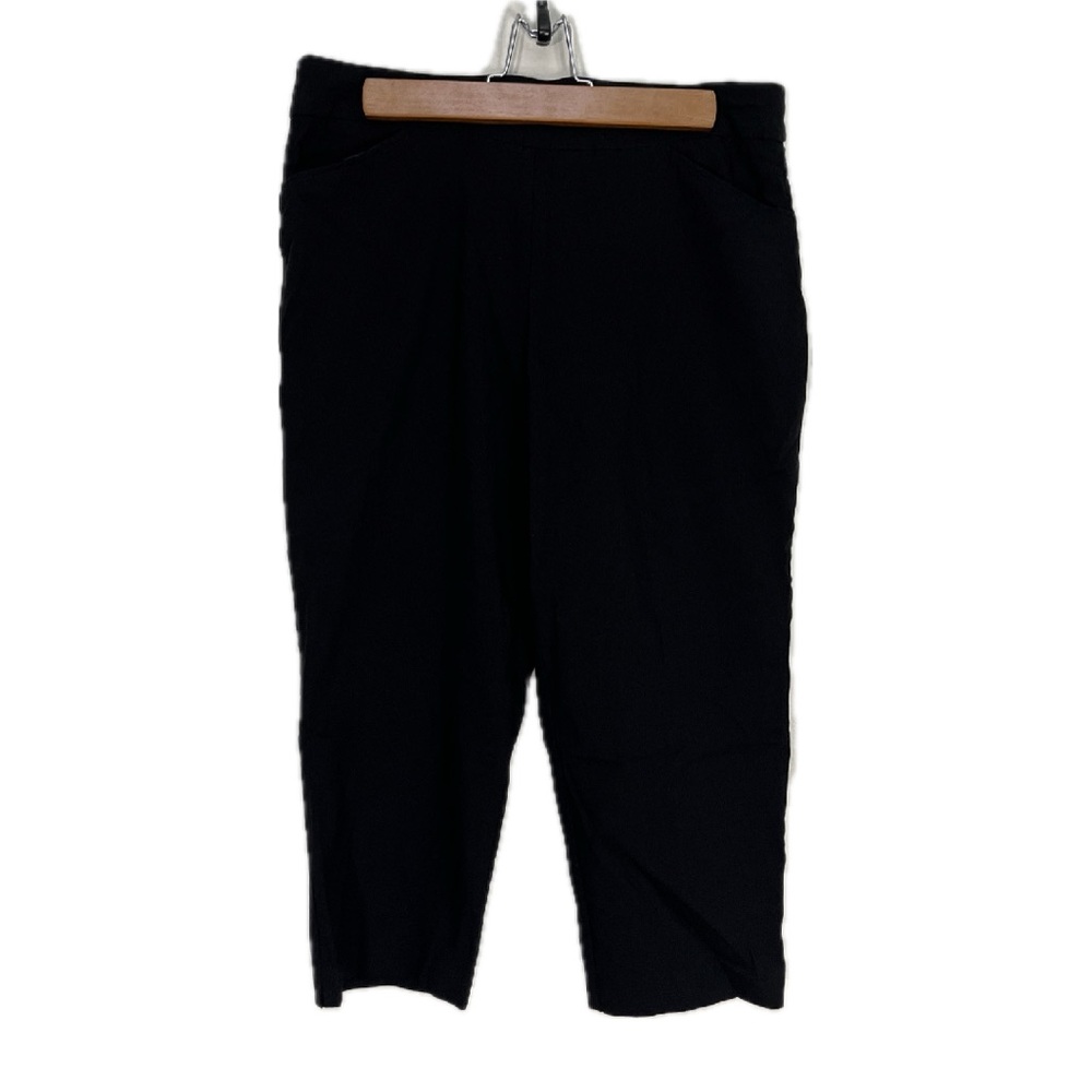 Time And Tru Black Capri Pants Cropped Pedal Pushers Pull On Stretch Sz M 8-10